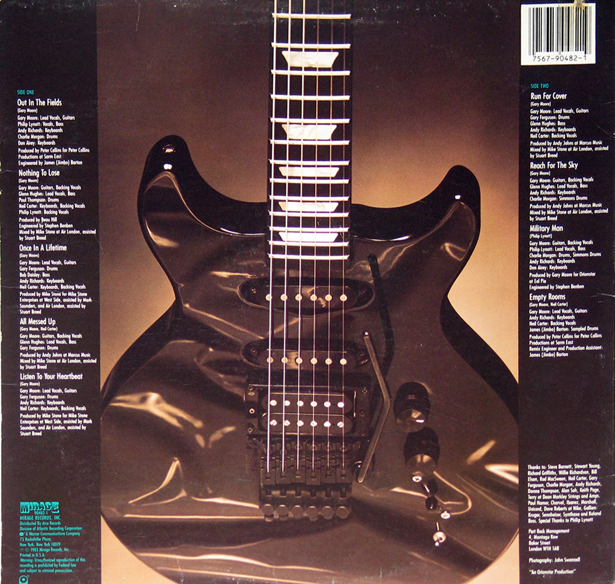 High Resolution Photo #2 GARY MOORE Run For Cover Vinyl Record